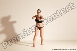 Underwear Martial art Woman White Moving poses Average long colored Dynamic poses Academic